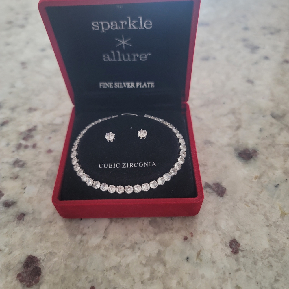 Allure Silver Cubic Zirconia Bracelet Set